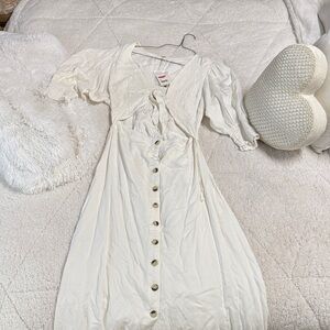 Free people Elegant Off White Button-Down Dress